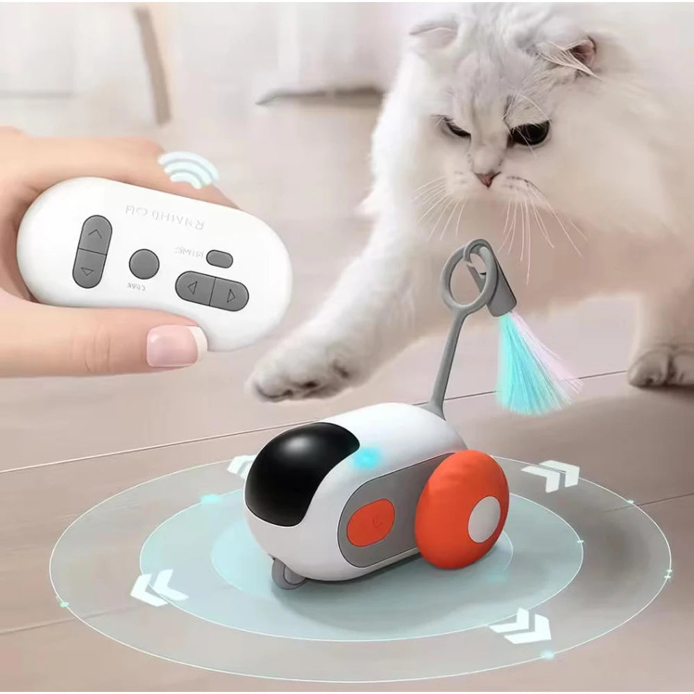 Smart Automatic Rolling Cat Toy Car With Remote Control