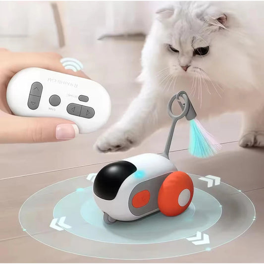 Smart Automatic Rolling Cat Toy Car With Remote Control