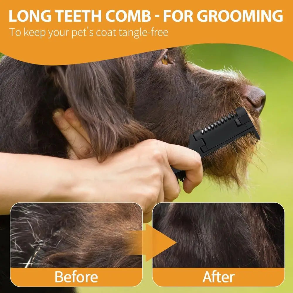 Grooming Two Combs for Dogs and Cats With Twenty Blades