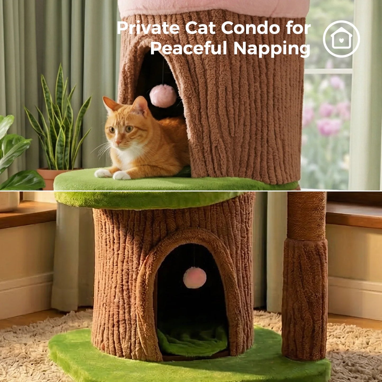 PAWZ Road Large Cat Tree Tower With 4 Luxurious Condos