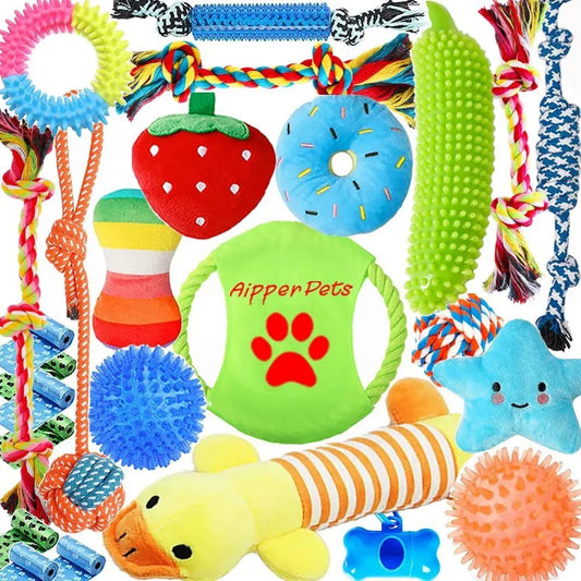 Dog Toy Pack 25 For Small Dogs Plush Squeaky Balls