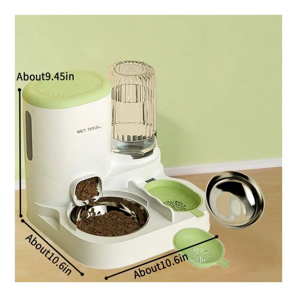 Integrated Automatic Pet Water Dispenser And Stainless Steel Bowl Set