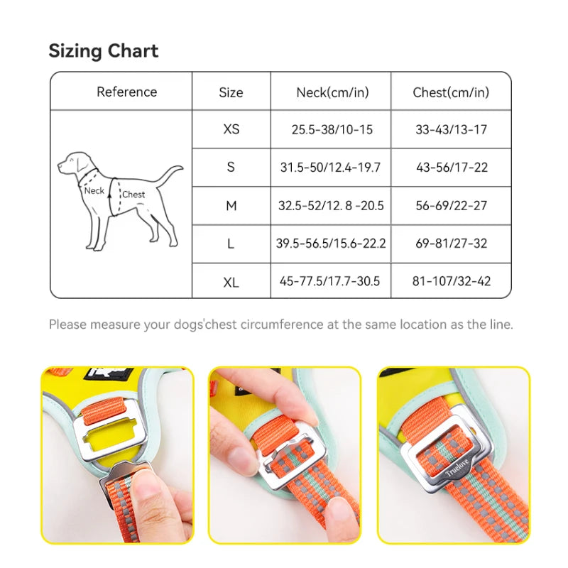 TRUELOVE No Pull Dog Harness Reflective Breathable Adjustable Vest