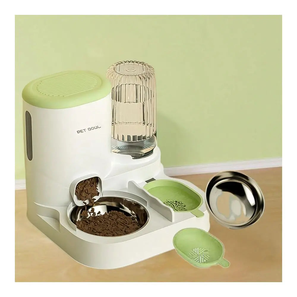 Integrated Automatic Pet Water Dispenser And Stainless Steel Bowl Set