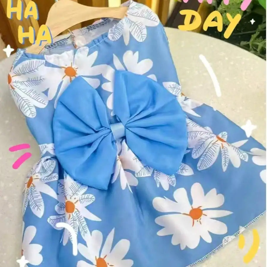 Vibrant Floral Fruit Pattern Pet Dress For Cats And Dogs