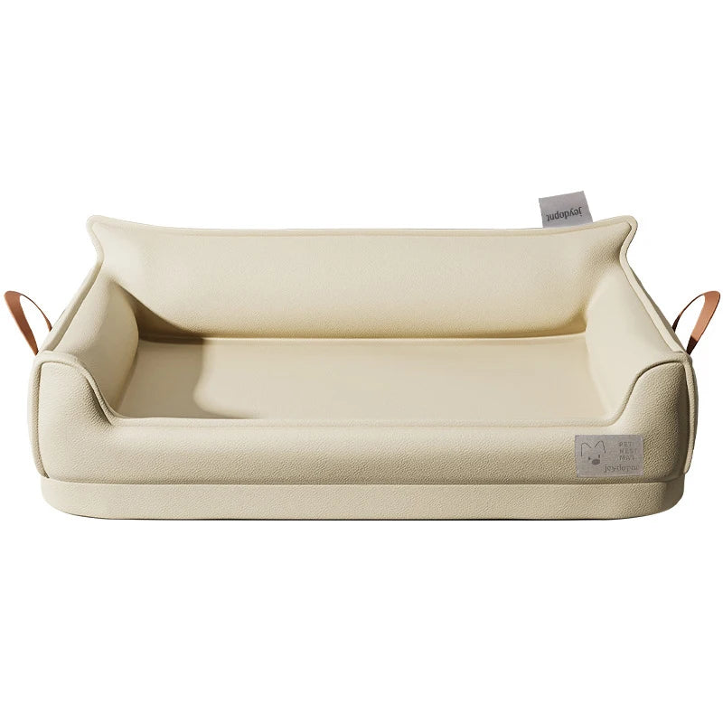 Leather Plush Donut Dog Bed For Pets, Cozy Snuggle Mat