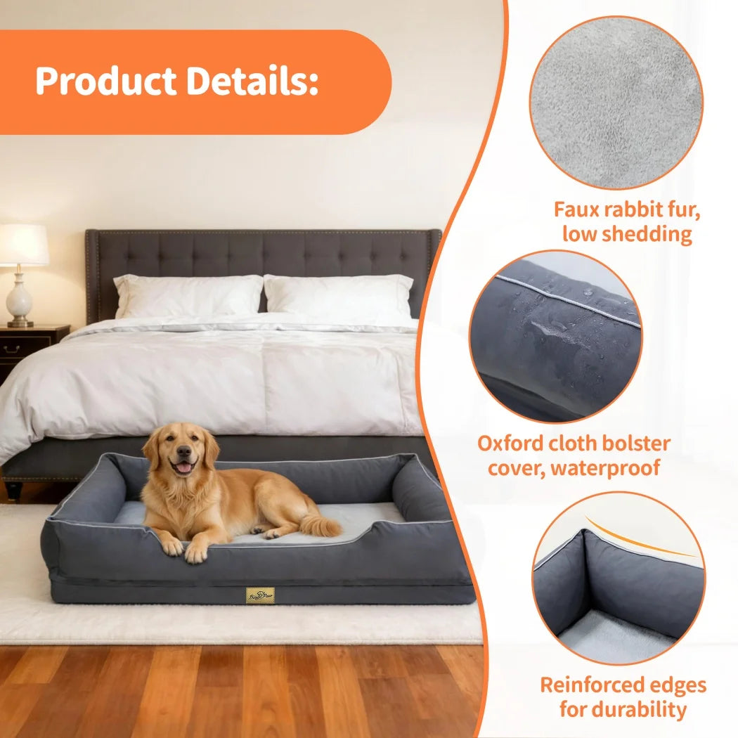 BORWART CN Orthopedic Dog Bed With Bolster Support