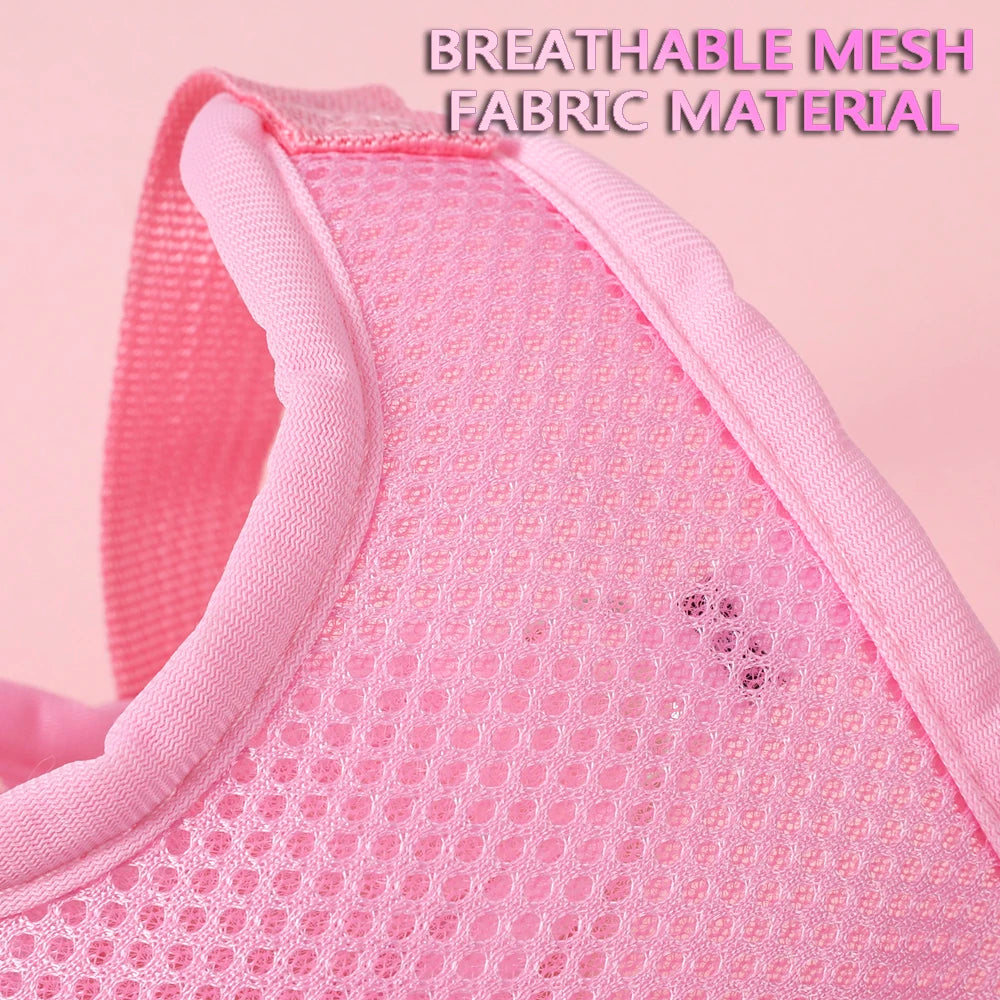 Breathable Cat Harness Set Butterfly Design With Leash