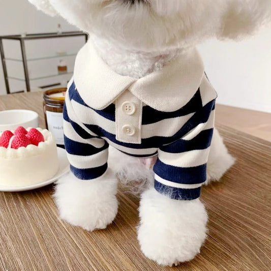 Summer Polo Shirt for Dogs Striped Cooling Vest Small Medium