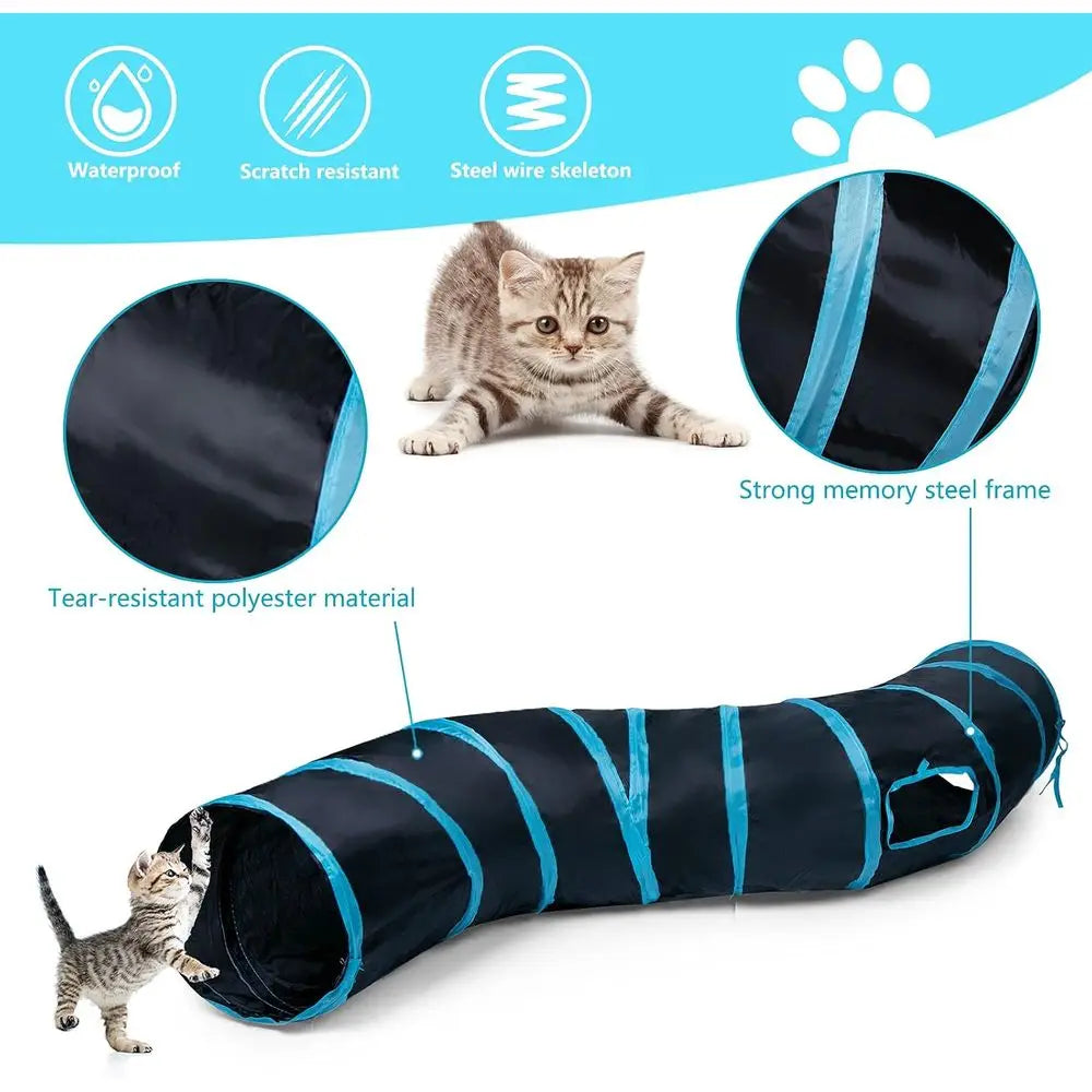 Collapsible Pet Play Tunnel Interactive Maze With Exercise Ball