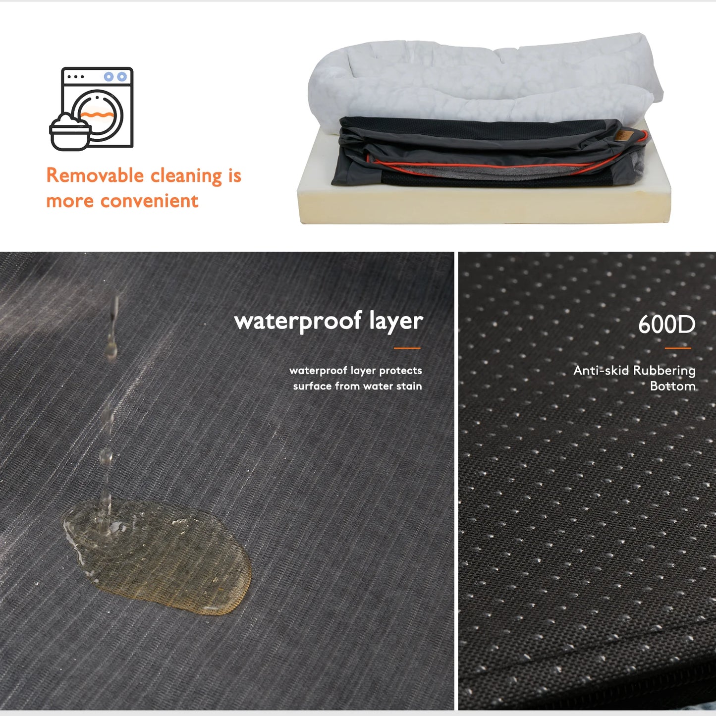 BINGOPAW Orthopedic Dog Bed With Foam Support And Removable Cover