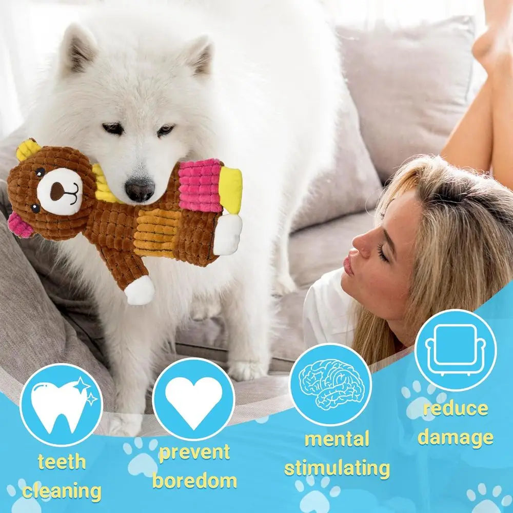 Five Piece Dog Toy Bundle With Assorted Animal Shapes