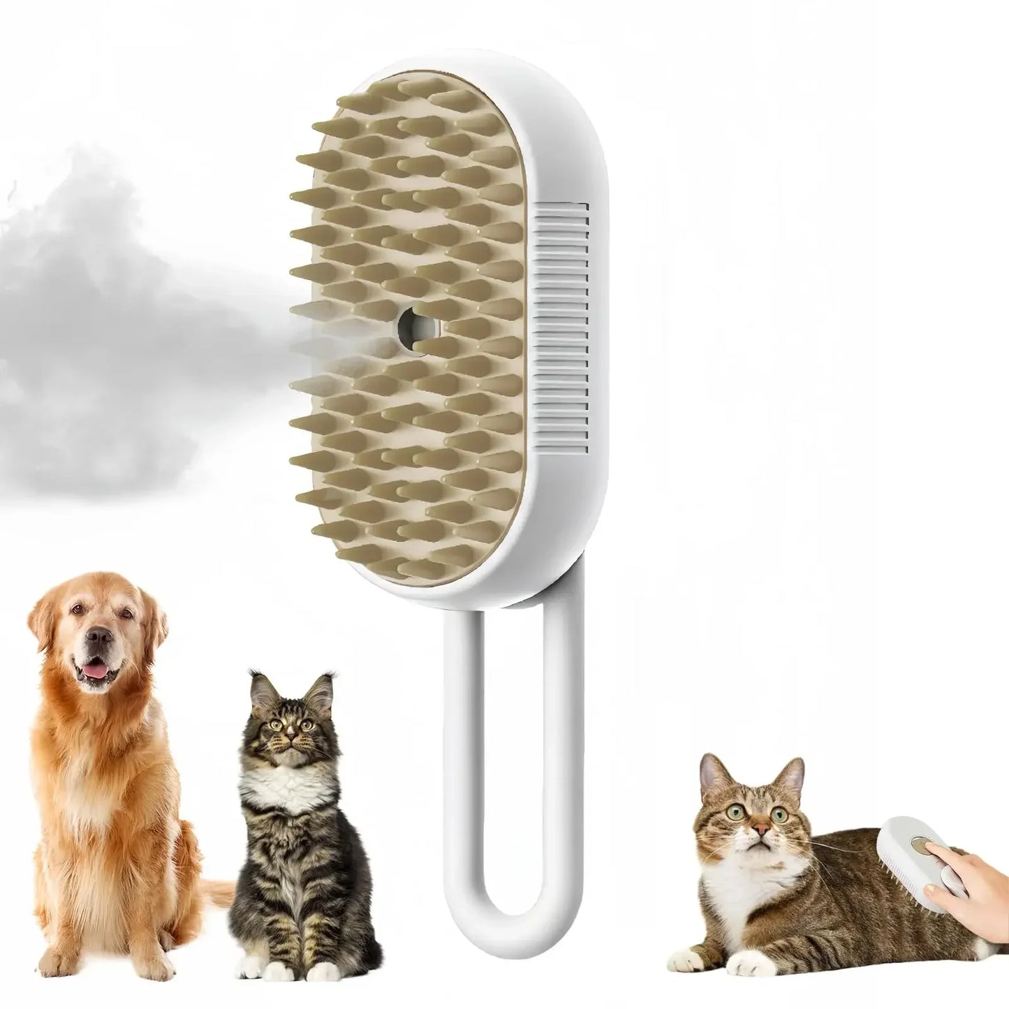 Cat Dog Steam Brush 3 In 1 Massaging Grooming Comb