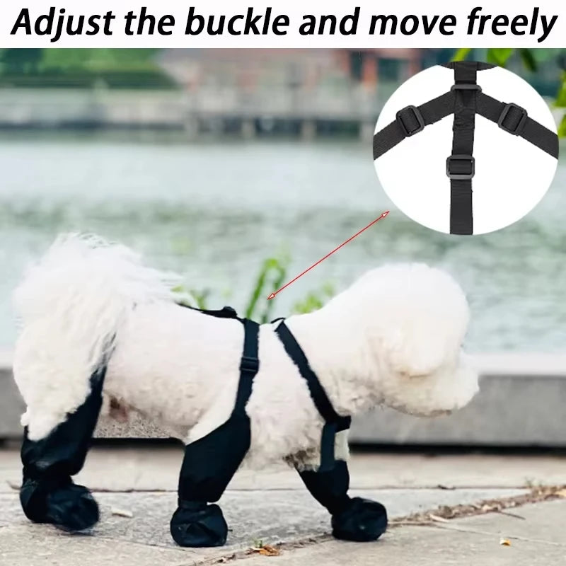 Waterproof Dog Shoes Adjustable Pet Boots For Outdoor Walking Paw Protection