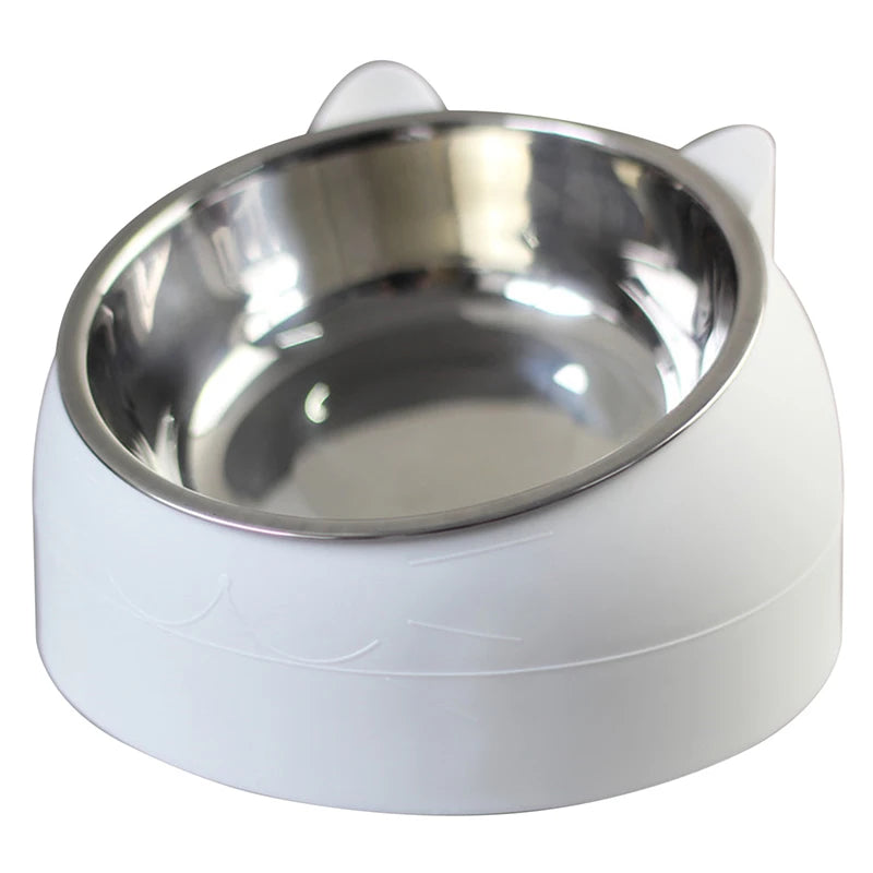 Stainless Steel Cat Bowl With Non-Slip Base And 15-Degree Tilt