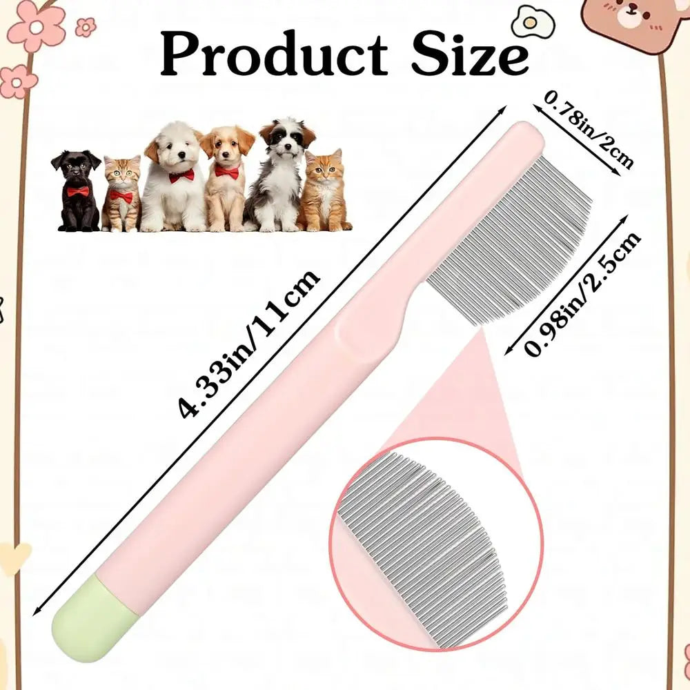 Stainless Steel Pet Grooming Eye Comb For Dogs Round Tip