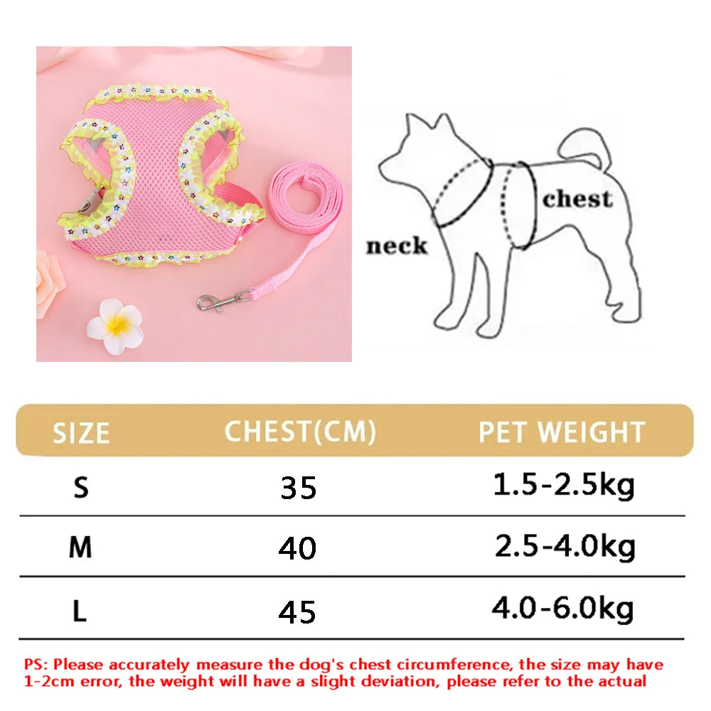 Breathable Cat Harness Set Butterfly Design With Leash