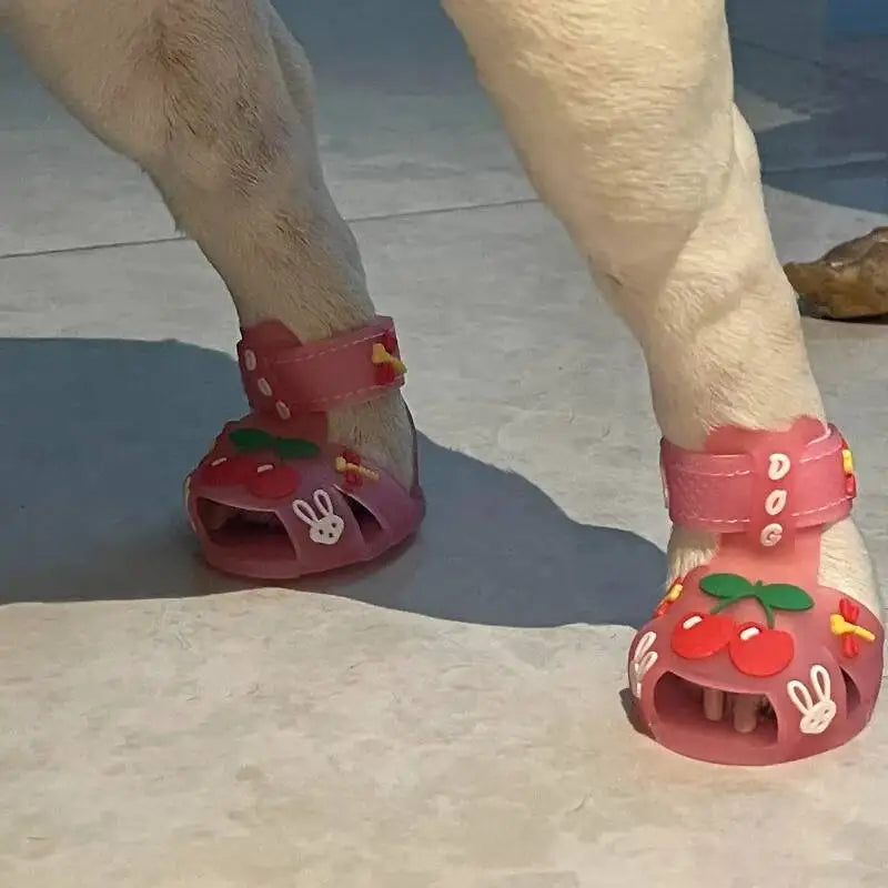 Silicone Summer Dog Sandals Nonslip Jelly Style Waterproof Puppy Shoes