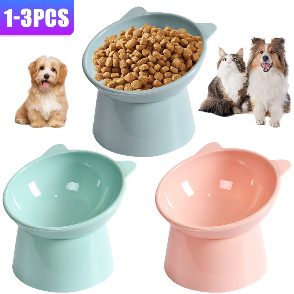 ALLOYSEED Tilted Elevated Cat Food Bowl Non Slip Ergonomic Dish