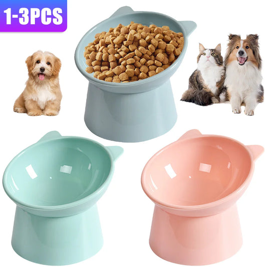 ALLOYSEED Tilted Elevated Cat Food Bowl Non Slip Ergonomic Dish
