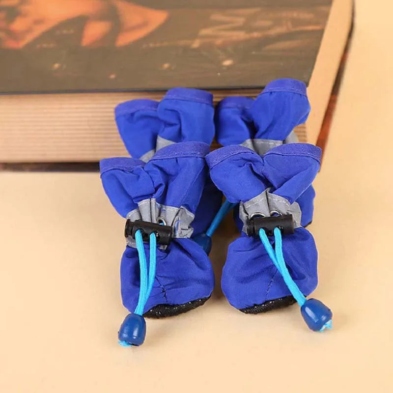 Dog Boots Waterproof Non Slip Reflective Strips Adjustable Drawstring