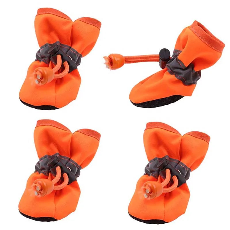 Dog Boots Waterproof Non Slip Reflective Strips Adjustable Drawstring