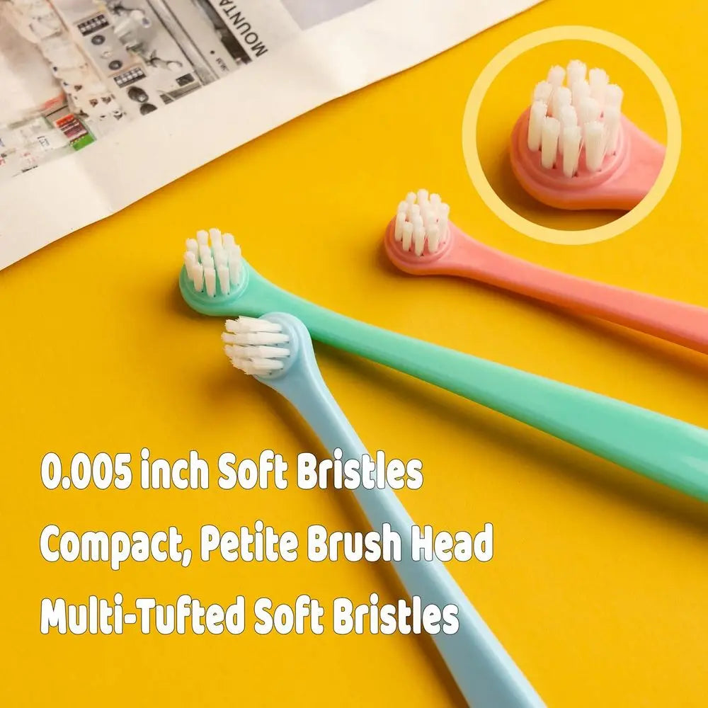 Pet Toothbrush Set for Dogs and Cats, Multi Angle Bristles