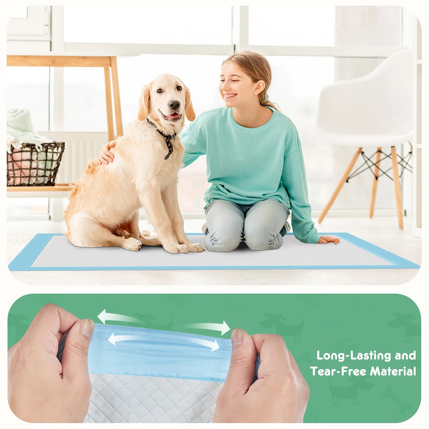 150 Count Disposable Underpads Quick-Dry Pet Training Pads