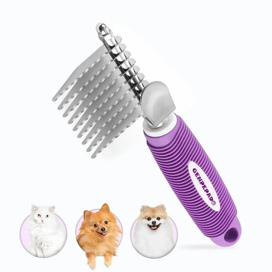 Dematting Undercoat Rake For Dogs And Cats Stainless Steel Blades