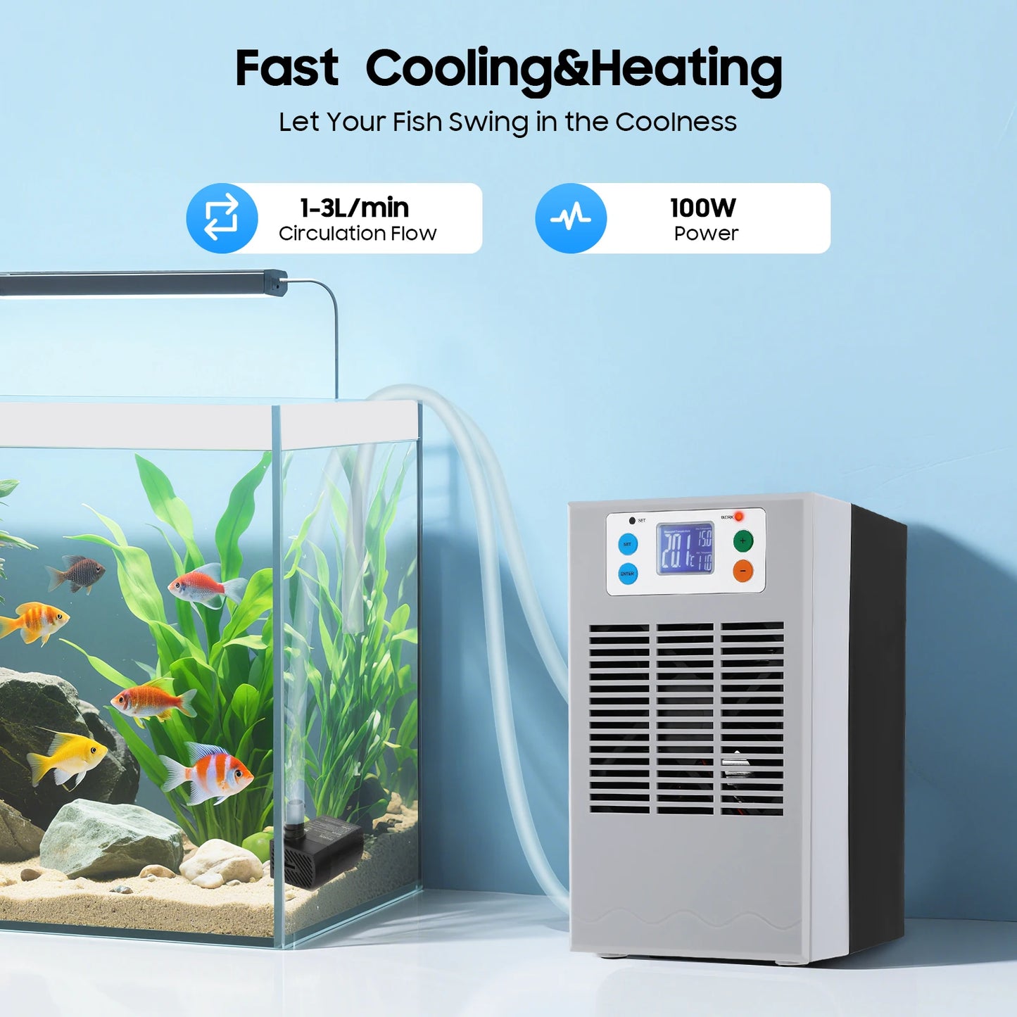 Aquarium 12V 100W Cooling Heating System With LED Display