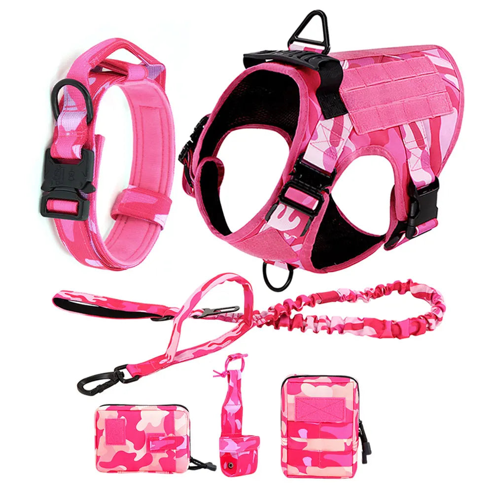 Military Camouflage Dog Harness Adjustable Nylon Vest