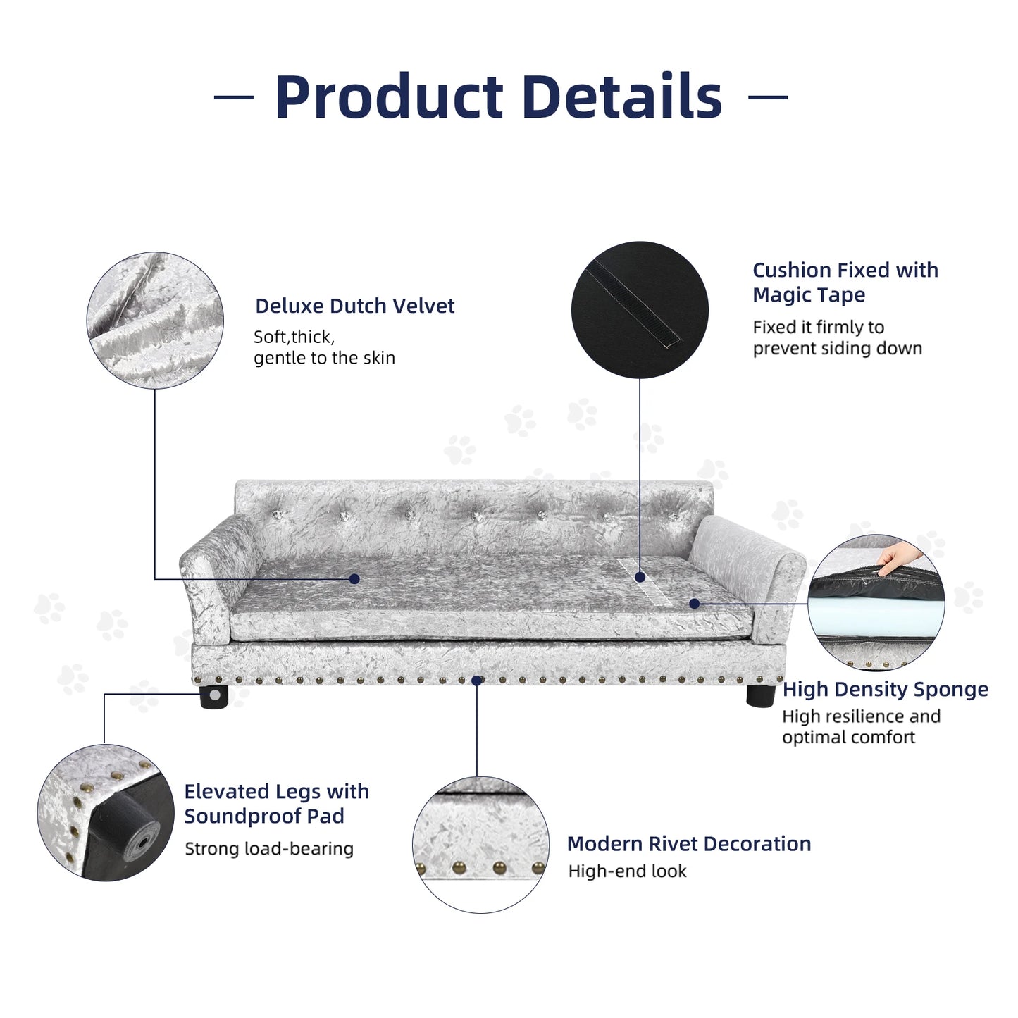 BINGOPAW Elevated Dog Sofa Bed With Cushion