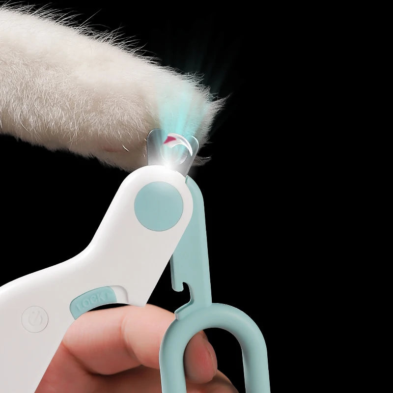 LED Light Pet Nail Clippers With Safety Lock Grooming Tool