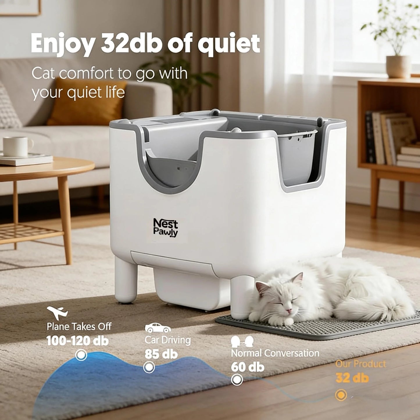 NestPawly M07 Self Cleaning Litter Box With Odor Control