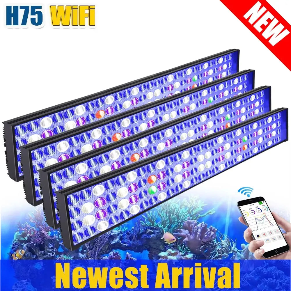 PopBloom WiFi LED Aquarium Light Full Spectrum Reef Corals Lamp