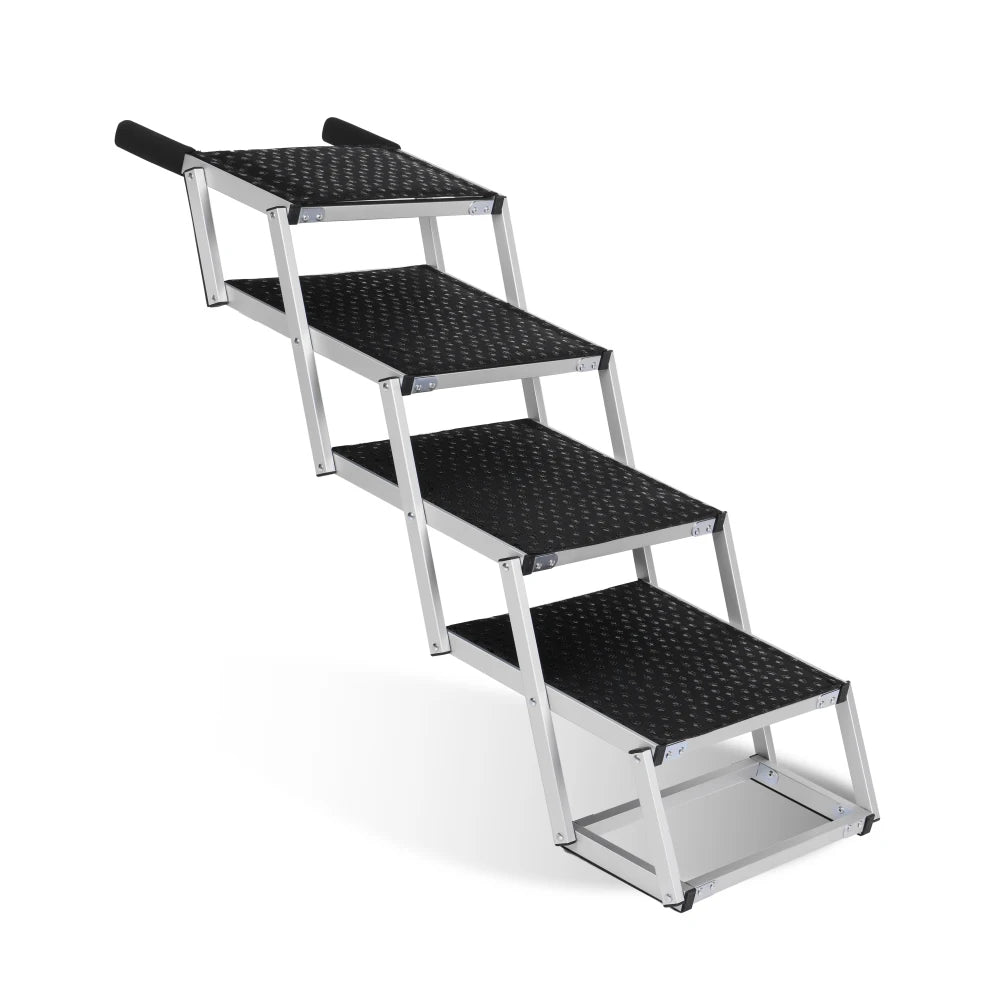 Aluminum 4-Step Folding Dog Car Stair Up To 250 Lbs