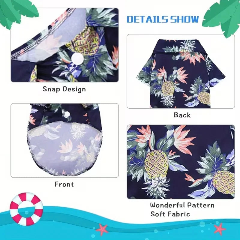 Hawaiian Style Beach Dog Shirt For Small And Medium Dogs