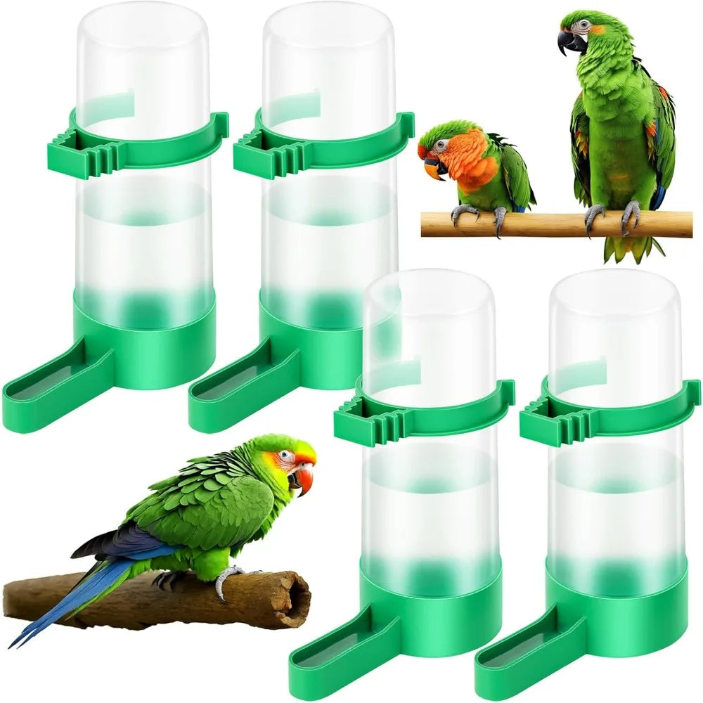 Lamoutor 4 Piece Plastic Bird Water Feeder Clip For Cages