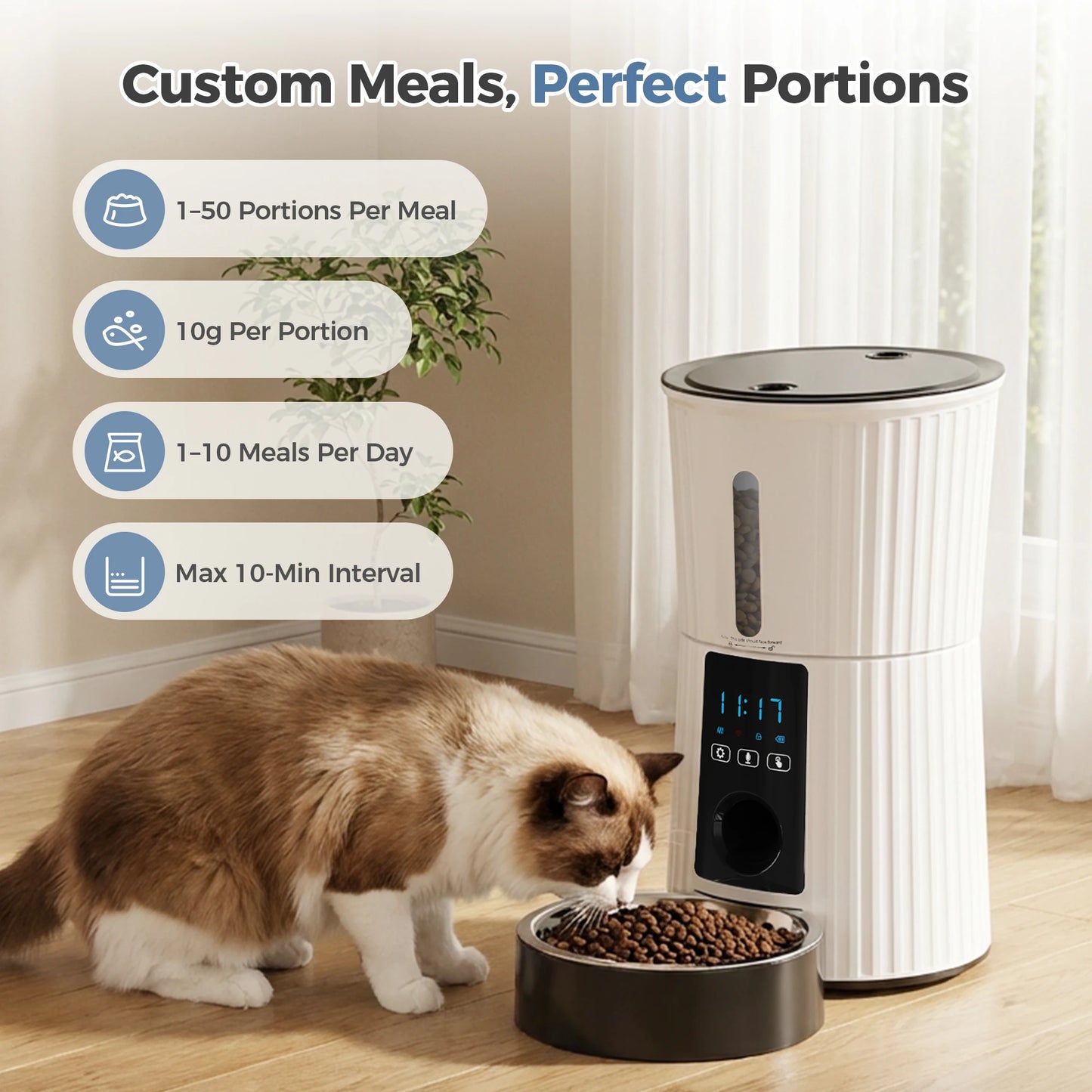 JHK WiFi Automatic Cat Feeder With App Control Smart