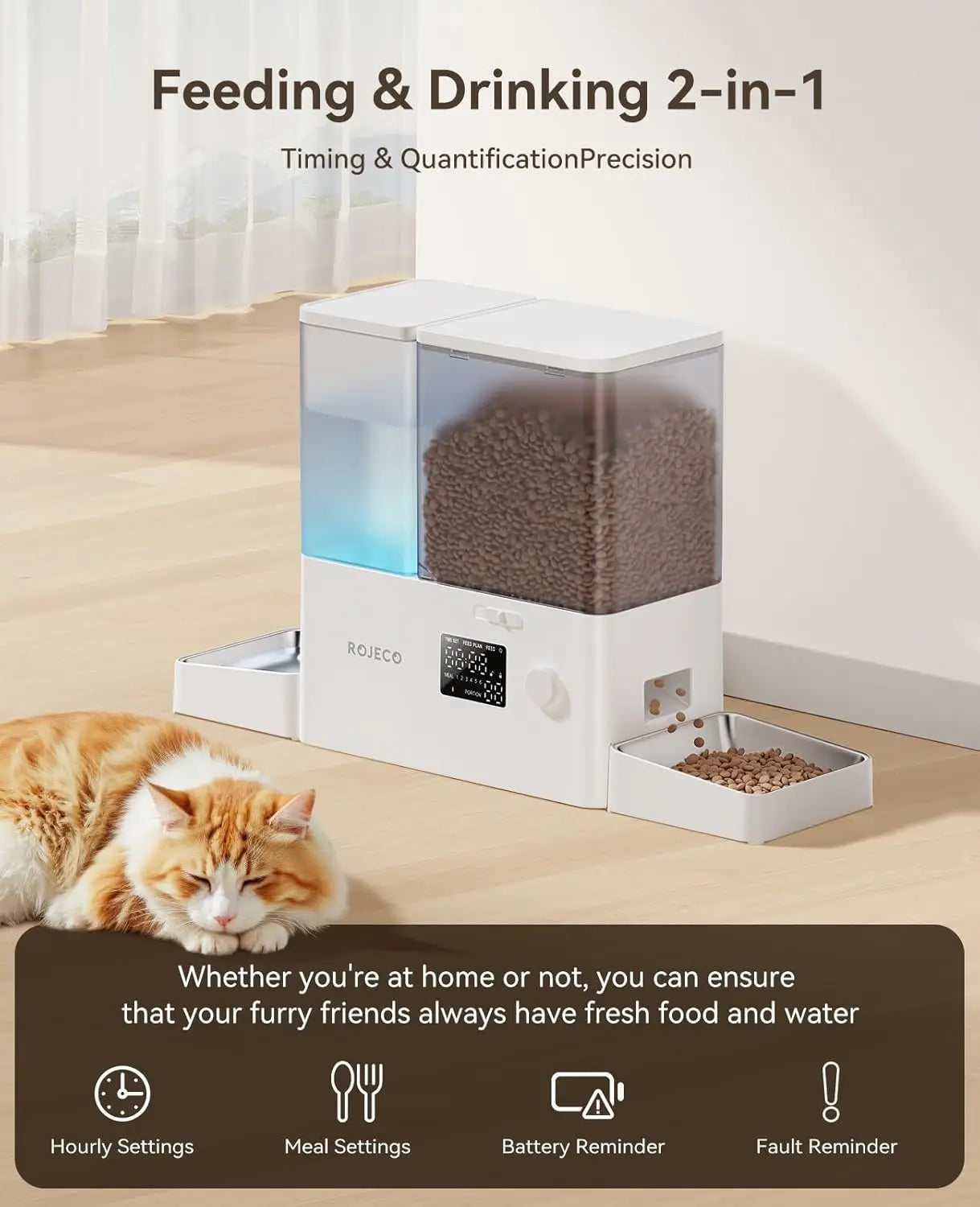 2-In-1 Automatic Cat Feeder And Water Dispenser, 8.5L Capacity