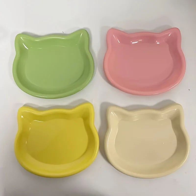 4-Color Cat Pet Bowl Premium Anti-Black-Nose Dish For Dwarf Cats