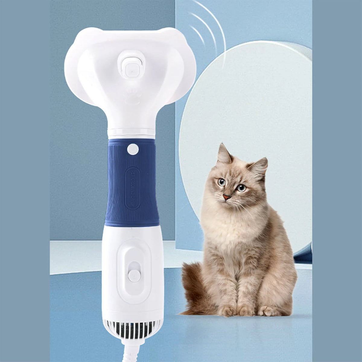 Pet Hair Dryer With Slicker Brush For Cat Grooming