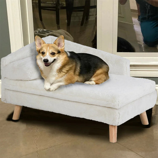 BORWART Luxury Elevated Dog Sofa Bed With Backrest