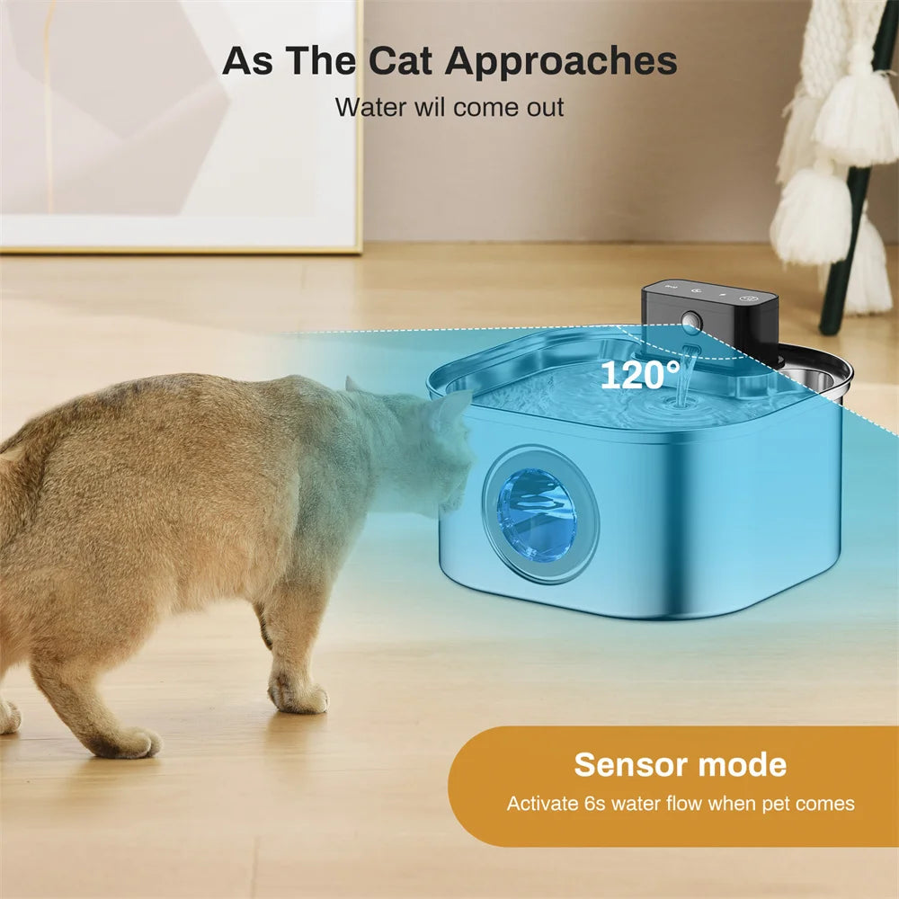 Weomg Rechargeable Stainless Steel Pet Water Fountain For Cats Dogs