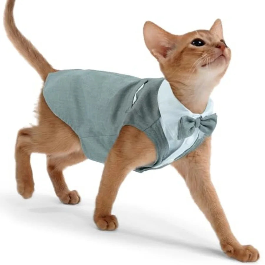Cat Tuxedo Bow Tie Costume For Cats Soft Skin Friendly Outfit