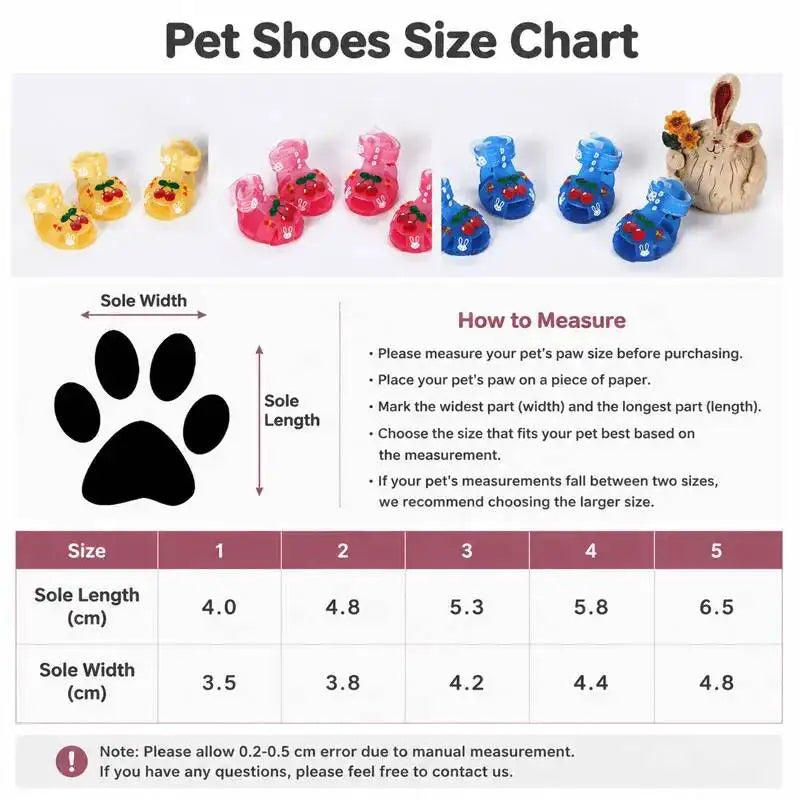 Silicone Summer Dog Sandals Nonslip Jelly Style Waterproof Puppy Shoes