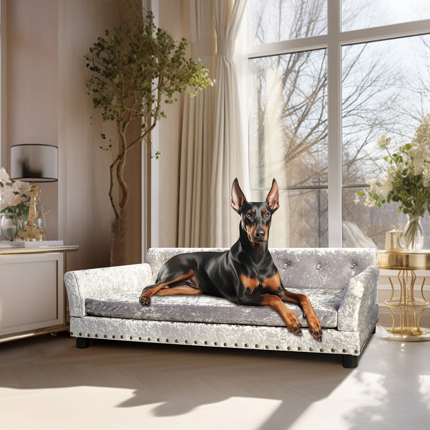 BINGOPAW Elevated Dog Sofa Bed With Cushion