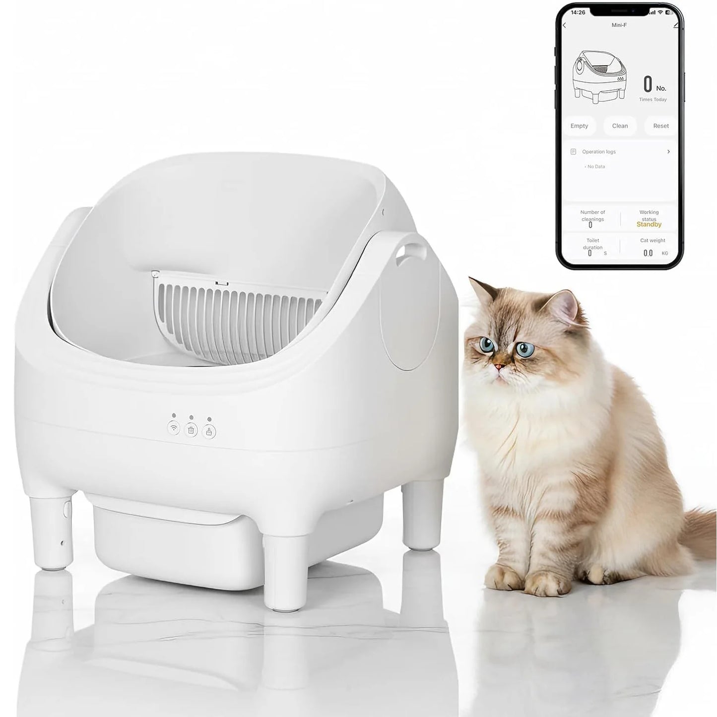 HiMISS App Controlled Self Cleaning Cat Litter Box With Odor Control