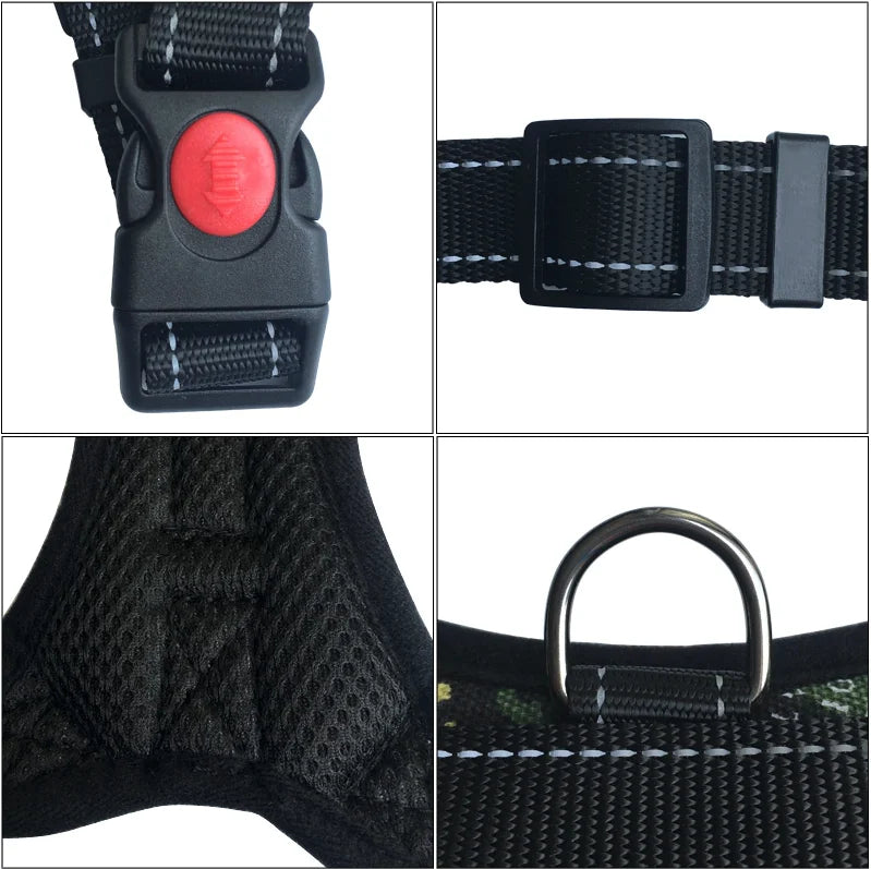 No Pull Dog Harness Reflective Adjustable Vest With Top Handle