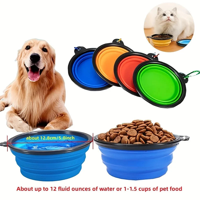 Portable Collapsible Pet Bowl For Cats And Dogs TPR Silicone